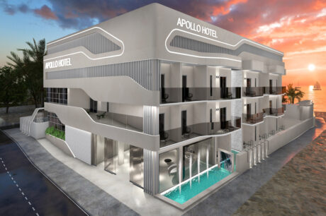 Art Deco Design Construction Petros Tsouvalakis Apollo Hotel in Kournas